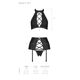 Комплект из эко-кожи с имитацией шнуровки Passion NANCY SET S/M black, топ, трусики, пояс для чулок