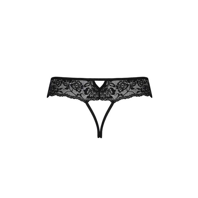 Кружевные стринги с доступом Passion SENIA THONG S/M, black