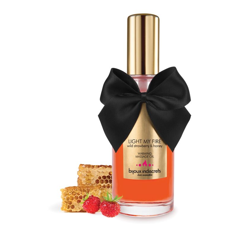 Разогревающее масло Bijoux Indiscrets Light my Fire - Wild Strawberry & Honey 100 мл