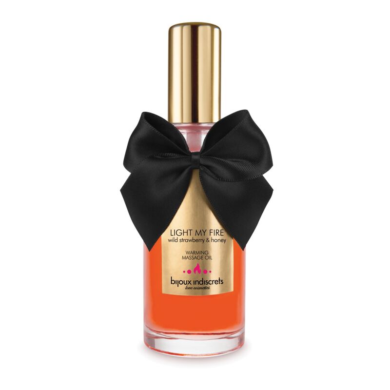 Разогревающее масло Bijoux Indiscrets Light my Fire - Wild Strawberry & Honey 100 мл