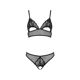Комплект из браллета с ажурным лифом и открытыми трусиками Passion CHRISTA SET Open Bra L/XL black