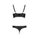 Комплект из эко-кожи с люверсами и ремешками Passion MALWIA BIKINI S/M, black, бра и трусики