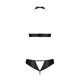 Комплект открытый топ и трусики из эко-кожи с люверсами Passion MALWIA SET Open Bra XXL/XXXL black