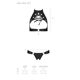 Комплект открытый топ и трусики из эко-кожи с люверсами Passion MALWIA SET Open Bra XXL/XXXL black