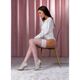 Чулки Passion ST119 5 white, на ажурной силиконовой резинке, с цветочным декором и люрексовой нитью