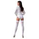 Чулки Passion ST121 1/2 white, на ажурной силиконовой резинке, с цветочным орнаментом и вертикальным