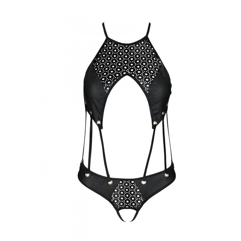 Распродажа!!! Боди из эко-кожи с ремешками и перфорацией Tamaris Body black L/XL — Passion