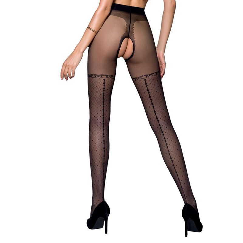 Колготки с открытым доступом, имитация чулок Passion TIOPEN 014 1/2 (20 den), black