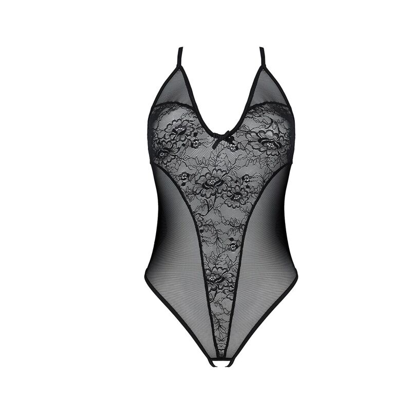 Боди с ажурным декором и открытым шагом Passion URSULA BODY XXL/XXXL, black