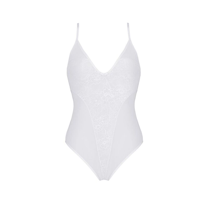 Боди с ажурным декором и открытым шагом Passion URSULA BODY L/XL, white