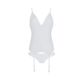 Корсет с пажами, трусики с ажурным декором и открытым шагом Passion URSULA CORSET XXL/XXXL, white