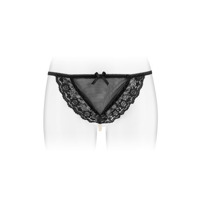 Трусики-стринги с жемчужной ниткой Fashion Secret KATIA Black