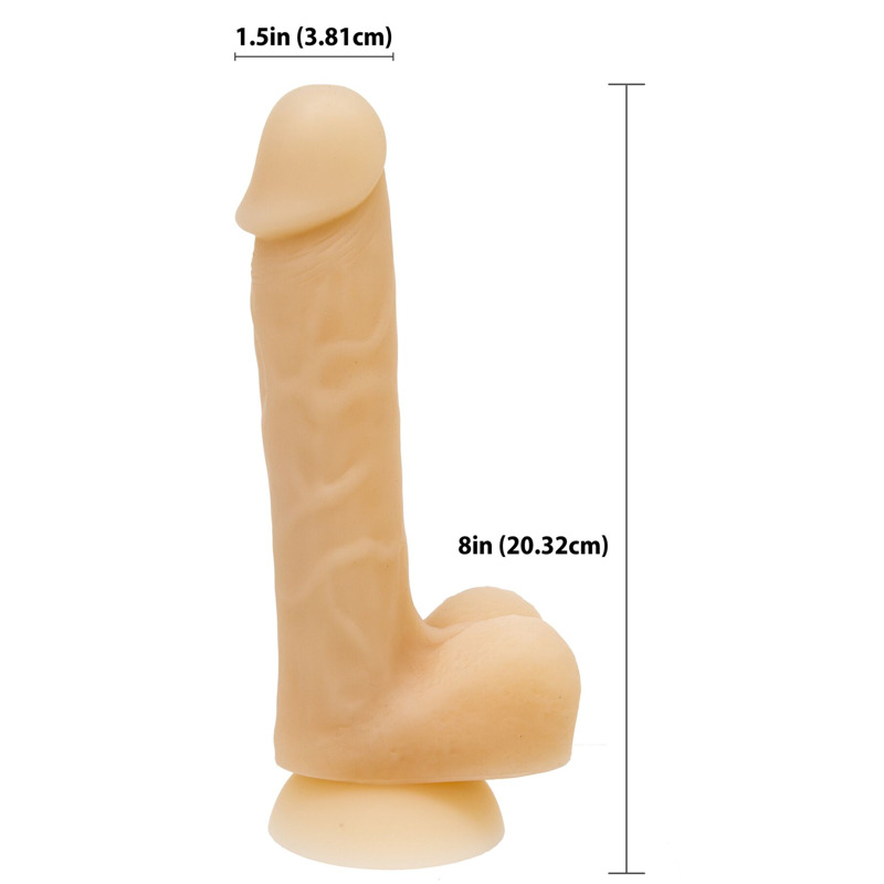 Фаллоимитатор с памятью формы, на присоске ADDICTION — DAVID 8″ Silicone Dong, вибропуля в подарок