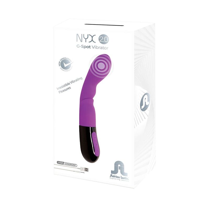 Вибратор Adrien Lastic Nyx 2.0  стимуляция точки G и входа во влагалище, перезаряжаемый