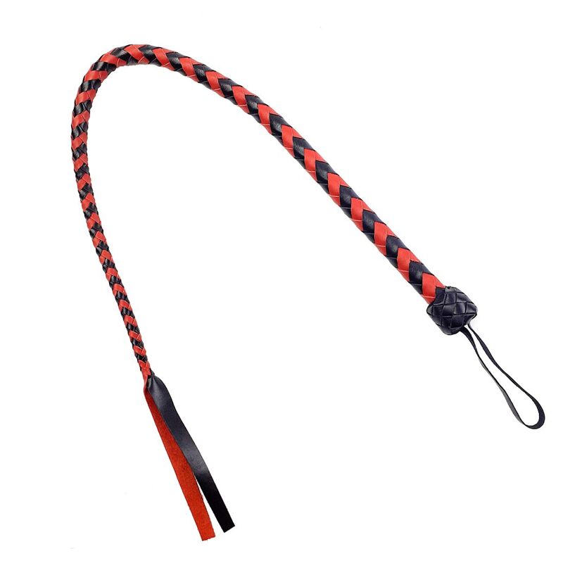 Плеть гибкая Снейк, натуральная кожа, цвет черно-красный, длина - 80 см Плеть гибкая Снейк, натуральная кожа, цвет черно-красный, длина - 80 см