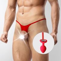 Мужские трусы XS-2XL с силиконовой анальной пробкой Art of Sex - Joni plug panties size M Red Мужские трусы XS-2XL с силиконовой анальной пробкой Art of Sex - Joni plug panties size M Red