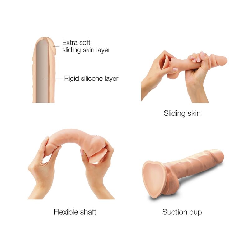 Реалистичный фаллоимитатор Strap-On-Me Sliding Skin Realistic Dildo Vanille XXL, эффект подвижной ко
