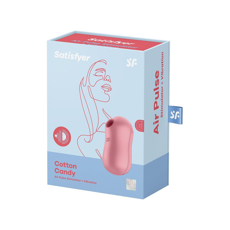 Вакуумный стимулятор с вибрацией Satisfyer Cotton Candy Light Red