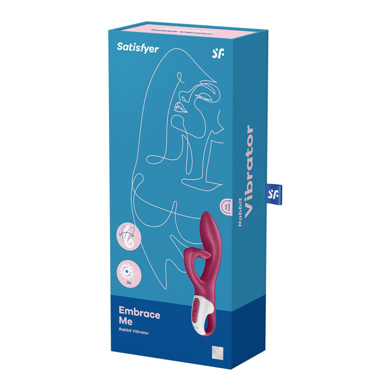 Вибратор кролик с тройным отростком Satisfyer Embrace me Berry, 2 мотора, диаметр 3,6 см
