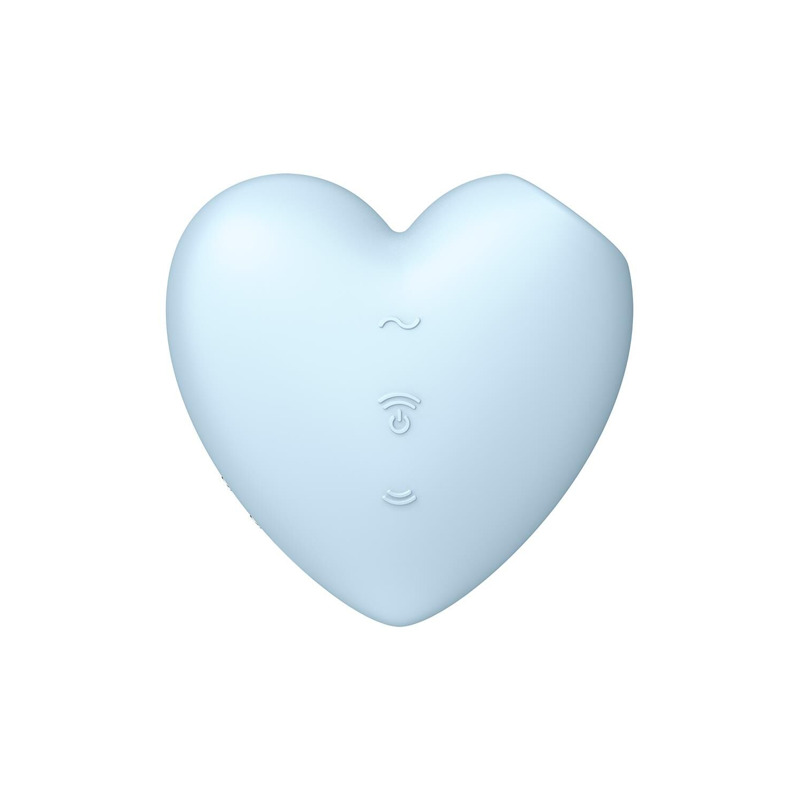 Вакуумный стимулятор-сердечко с вибрацией Satisfyer Cutie Heart Blue