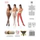 Эротические колготки-бодистокинг Passion S008 red, ажурные колготки с вырезом и лампасами-сеткой