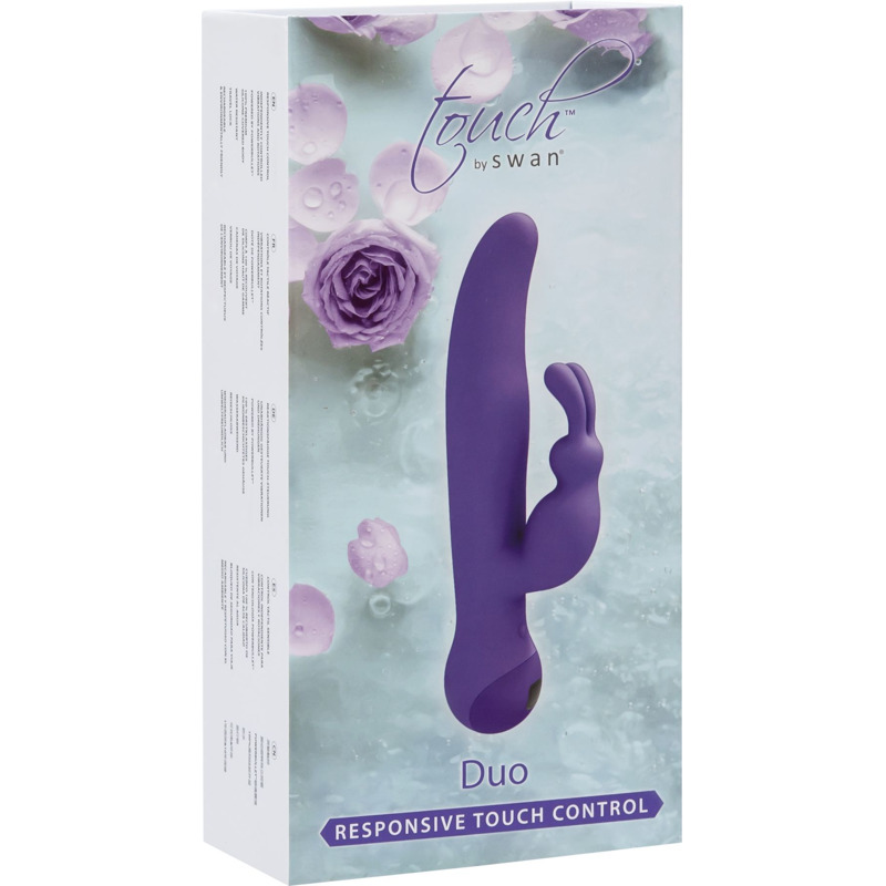Вібратор-кролик з сенсорним управлінням і ротацією Touch by SWAN - Duo Purple, глибока вібрація Вібратор-кролик з сенсорним управлінням і ротацією Touch by SWAN - Duo Purple, глибока вібрація