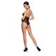 Бодистокинг с декольте Passion BS088 black, имитация корсетной шнуровки