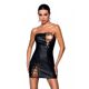 Мини-платье из экокожи Passion CELINE CHEMISE black L/XL, шнуровка, трусики в комплекте
