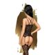 Бодистокинг Penthouse Magical Mistress XL Black, открытый доступ, цветочный декор, имитация чулок