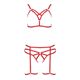 Комплект белья Passion Exclusive MAGALI SET OpenBra L/XL, red, стрэпы, лиф, трусики и пояс