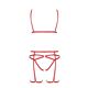 Комплект белья Passion Exclusive MAGALI SET OpenBra L/XL, red, стрэпы, лиф, трусики и пояс