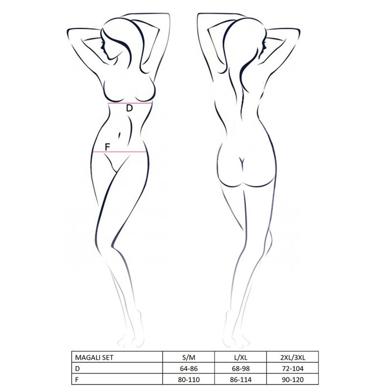 Комплект белья Passion Exclusive MAGALI SET OpenBra L/XL, red, стрэпы, лиф, трусики и пояс