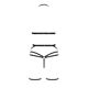 Комплект белья Passion Exclusive MORGAN SET OpenBra S/M, black, стрэпы, трусики, лиф, пояс