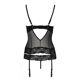 Корсет с открытой грудью Passion Exclusive NORTH CORSET XXL/XXXL, black, пажи, трусики, шнуровка