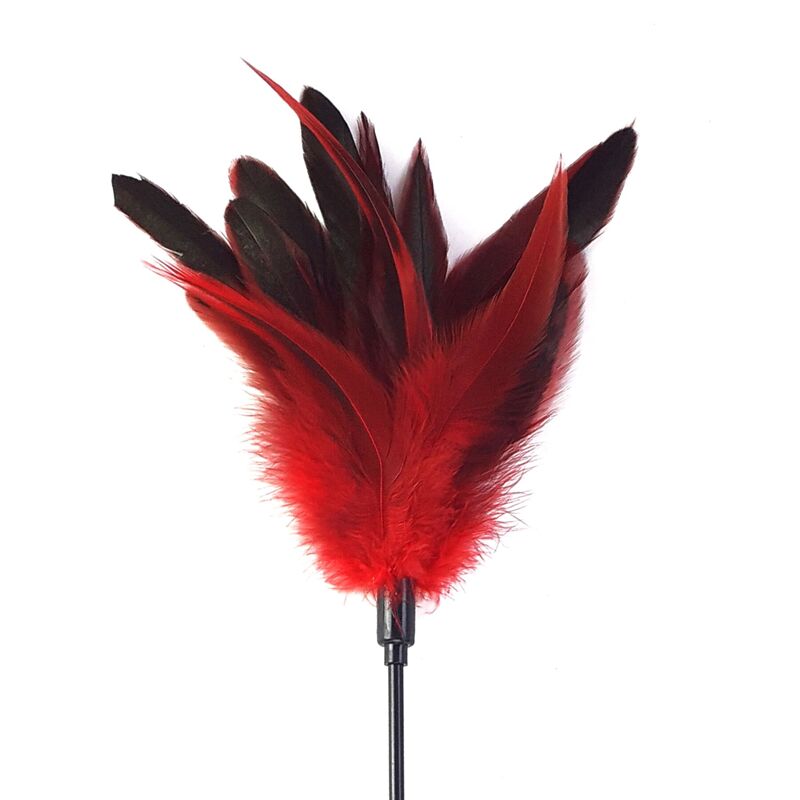 Щекоталка с пером петуха Art of Sex – Feather Paddle, красная