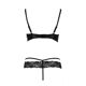 Комплект белья Passion Exclusive NORTH SET L/XL, black, лиф и трусики с элементами под латекс