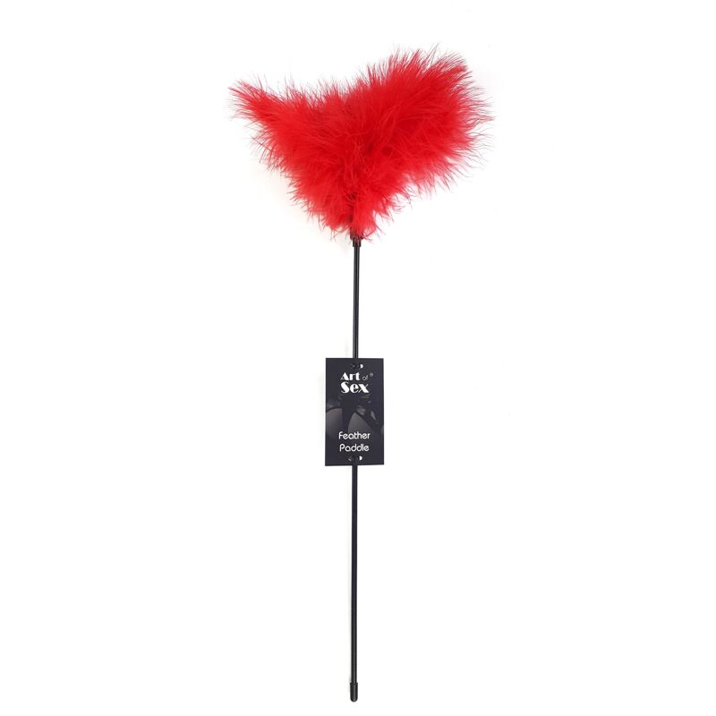 Щекоталка с пером индюка Art of Sex – Feather Paddle, красная