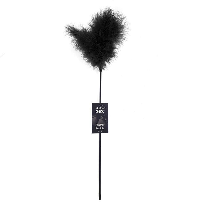 Щекоталка с пером индюка Art of Sex – Feather Paddle, черная