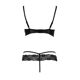 Комплект белья Passion Exclusive NORTH SET XXL/XXXL, black, лиф и трусики с элементами под латекс