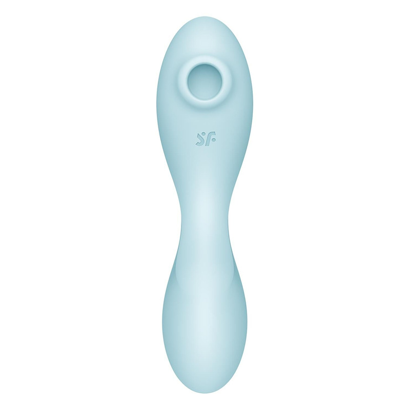 Вакуумный смарт-стимулятор с вибрацией Satisfyer Curvy Trinity 5 (Blue), управление со смартфона