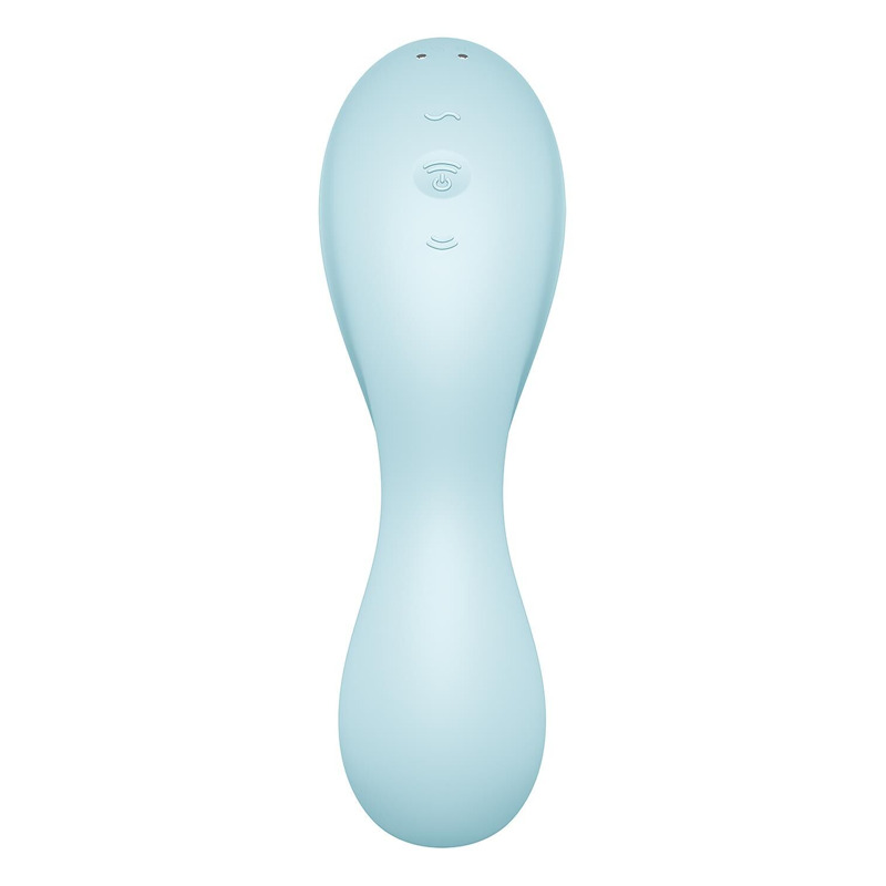 Вакуумный смарт-стимулятор с вибрацией Satisfyer Curvy Trinity 5 (Blue), управление со смартфона