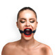 Кляп-расширитель силиконовое кольцо Art of Sex – Gag Ring, черный, натуральная кожа