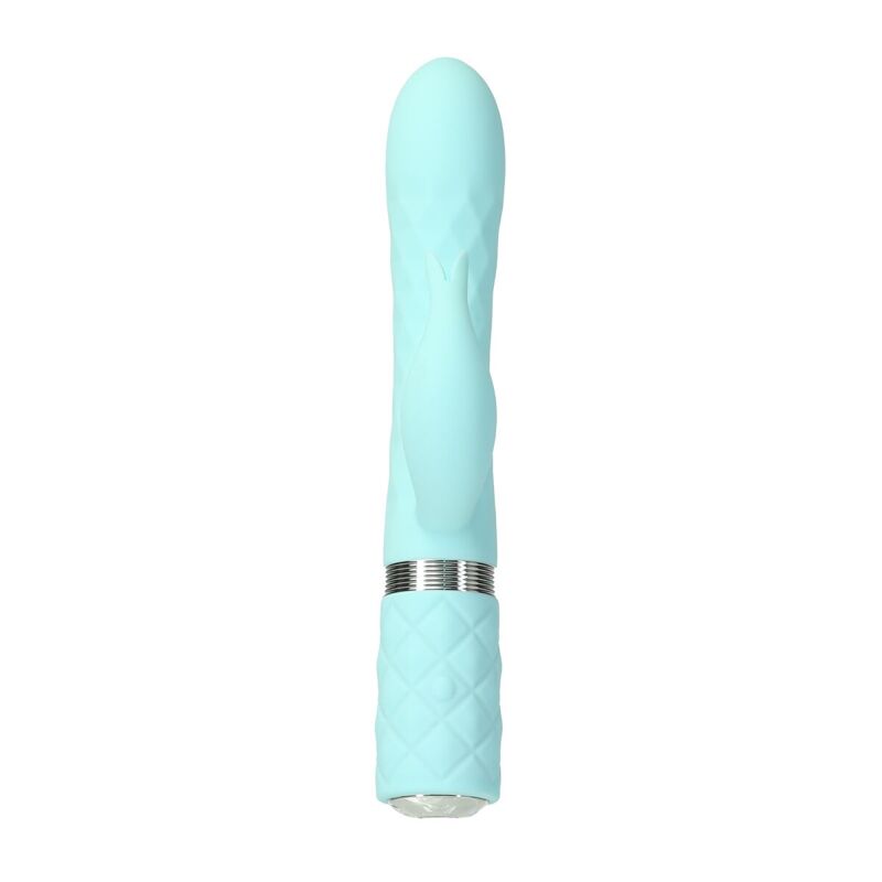 Роскошный кролик с ротацией и вибрацией Pillow Talk Lively, Teal, кристалл Сваровски, тройной отрост