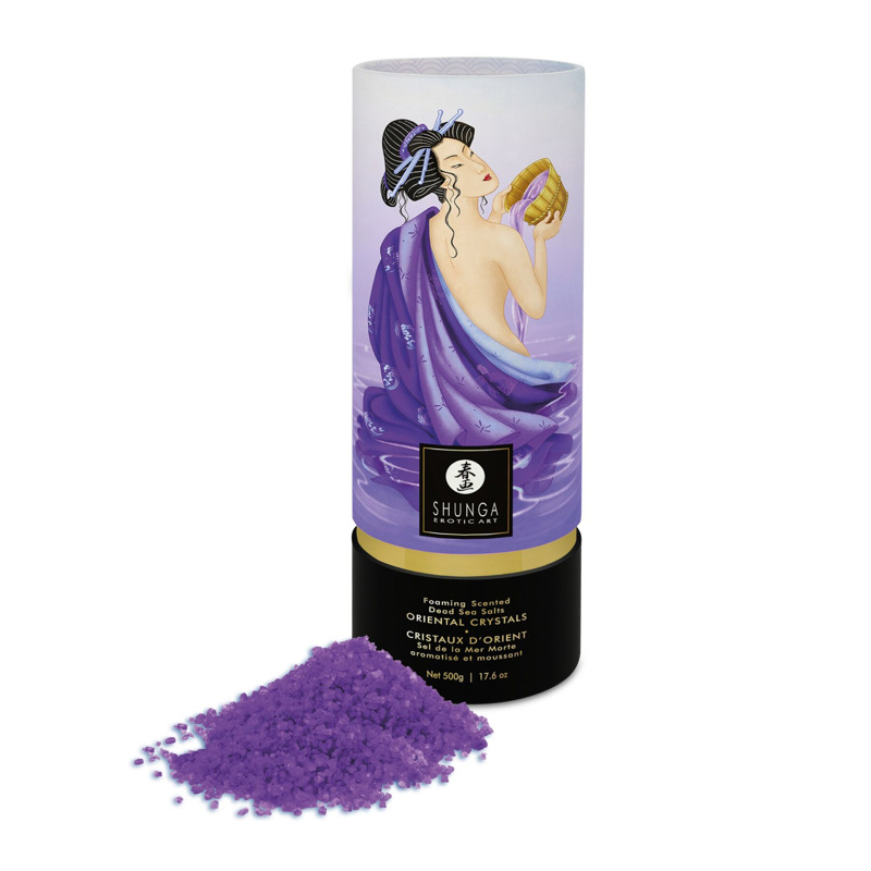 Пенящая соль для ванны Shunga Dead Sea salt Oriental Crystals - Exotic Fruits (500 г), соль Мертвого