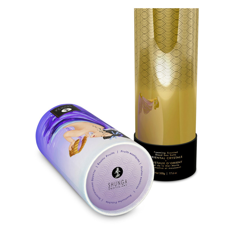 Пенящая соль для ванны Shunga Dead Sea salt Oriental Crystals - Exotic Fruits (500 г), соль Мертвого