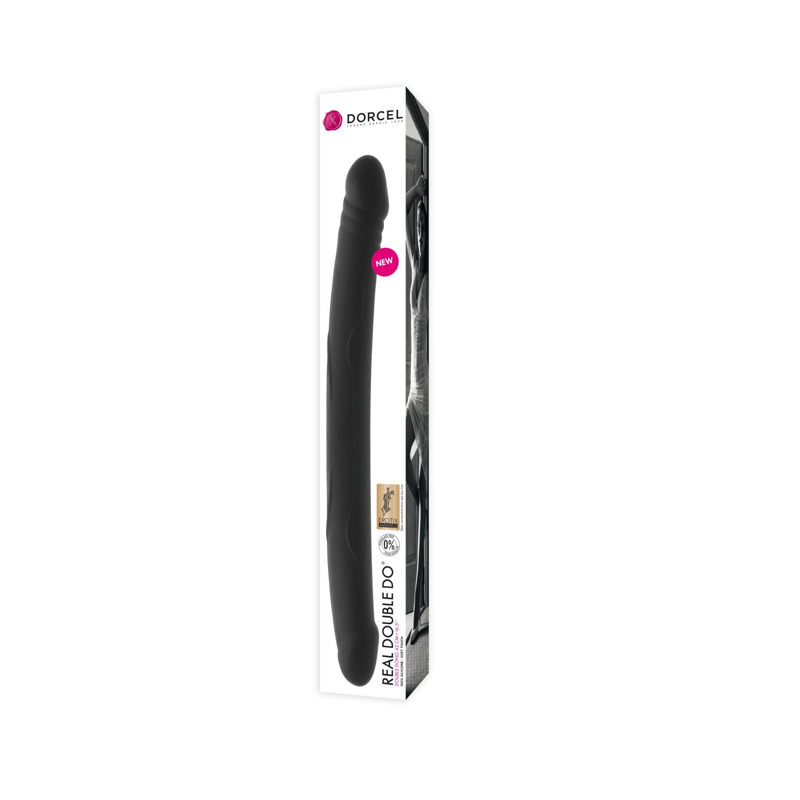 Фаллоимитатор двусторонний Dorcel Real Double Do Black, диаметр 4см, длина 42см
