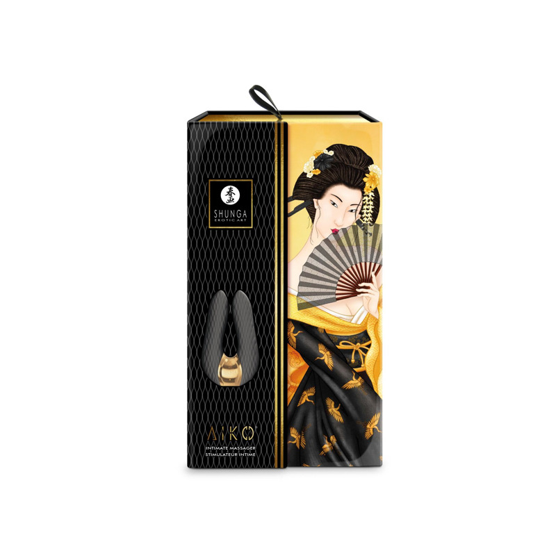 Вибратор для клитора Shunga Aiko Black, гибкие кончики