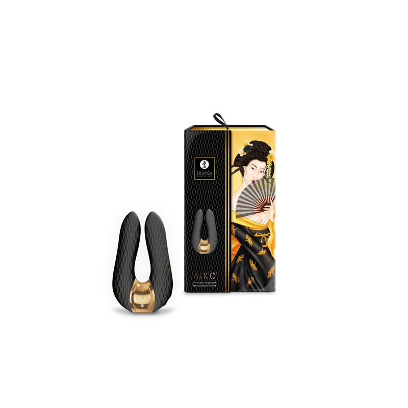 Вибратор для клитора Shunga Aiko Black, гибкие кончики