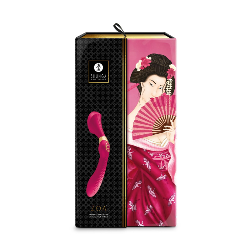 Вибромассажер Shunga Zoa Raspberry, двусторонний