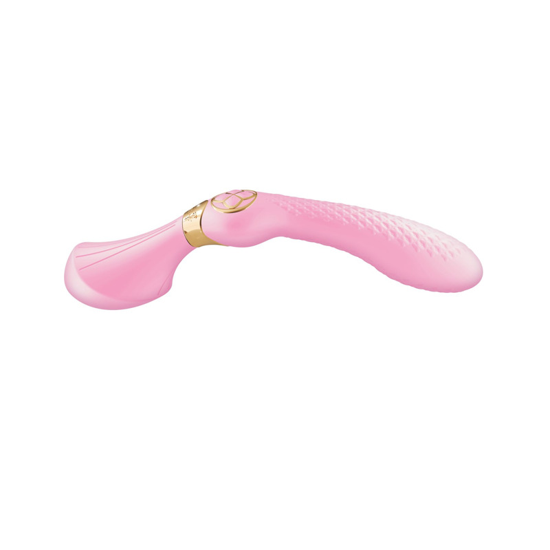 Вибромассажер Shunga Zoa Light Pink, двусторонний